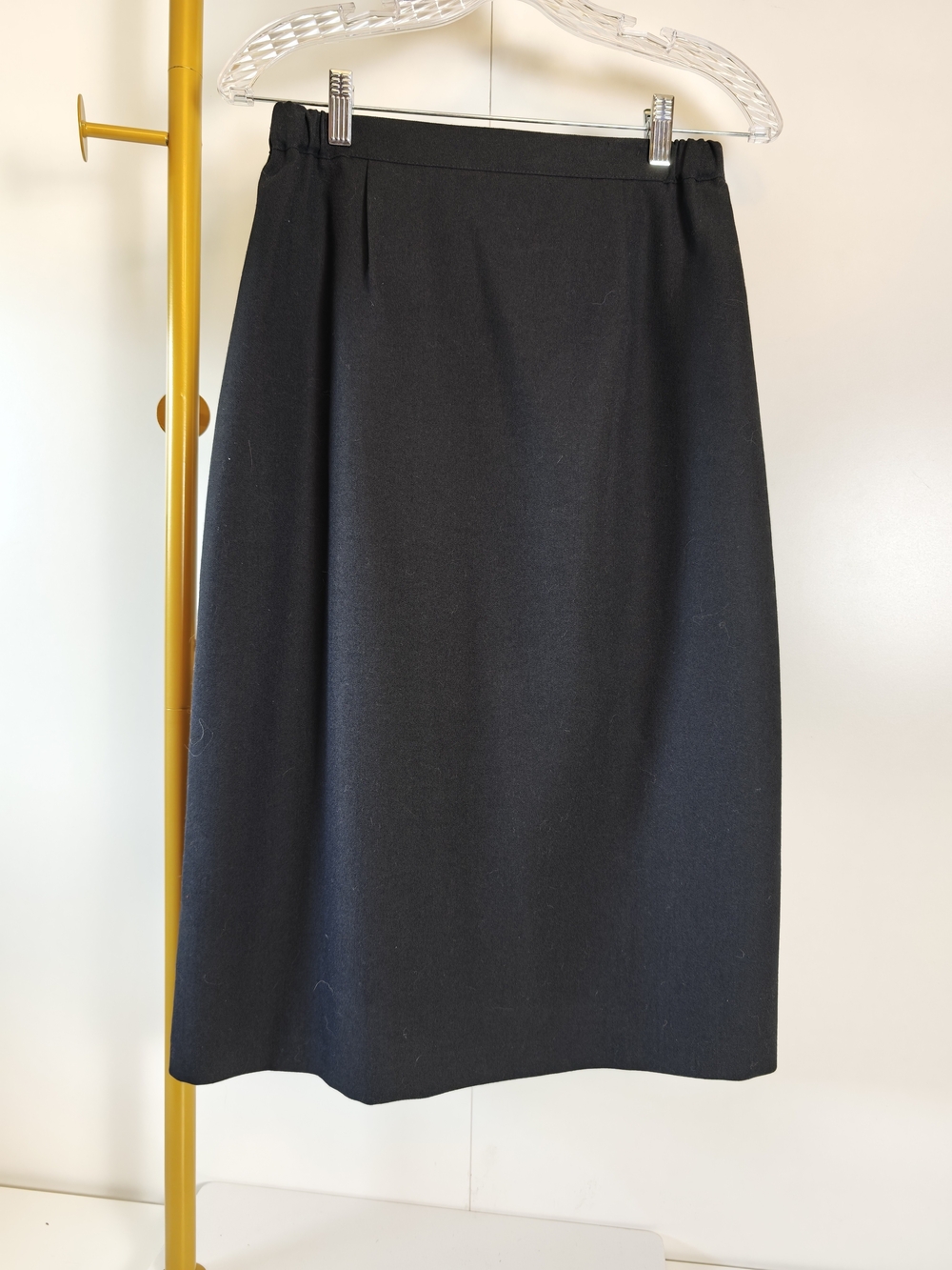 Vintage Minimalist Office Staple Classic Black Women's Midi Skirt Size 12